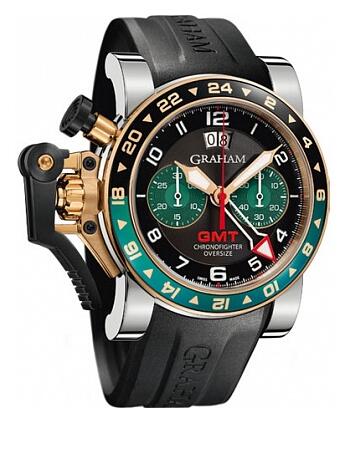 Replica Graham Watch 2OVGG.B16A.K10S Chronofighter Oversize GMT Black BRG Steel & Gold